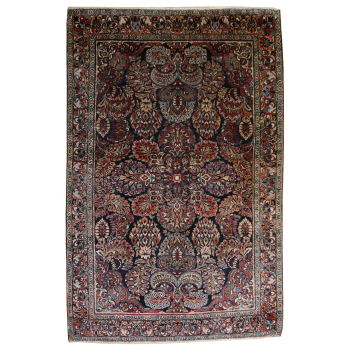 14018 Sarouk blue antique rug 6.5 x 4.1 ft / 198 x 125 cm
