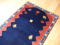 Preview: Gabbeh Persian rug 9.2 x 3.5 ft Blue Red Wool Runner 13361