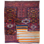 Preview: Bachtiari Soumak Sattel Teppich alt 118 x 102 cm handgeknüpft, handgewebt und handbestickt.