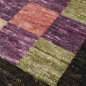 Preview: Wohnzimmer Teppich modern, ca. 300 x 250 cm  Farben: Lila, Koralle, Oliv, Nutzschicht: Feine, handgesponnene Neuseelandwolle kurzer Flor. 13889