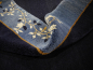 Preview: Hand-knotted Chinese rug in Peking design, navy blue with light blue border, 244 x 200 cm. 8 x 6.6 ft