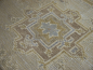 Preview: 8x10 area rug beige wool, hand-knotted vintage Oushak style living room rug.