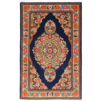 12254 Sarouk rug vintage blue beige red pink 7.2 x 4.6 ft / 219 x 139 cm