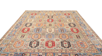 Preview: Kazak Rug 8x10 ft Hand-Knotted Carpet from Afghanistan Kazak rug 8x10 ft hand knotted in Afghanistan 12470056. Afghan carpet 250 x 300 cm in a subtle pattern and design - ideal for the living room or dining room.