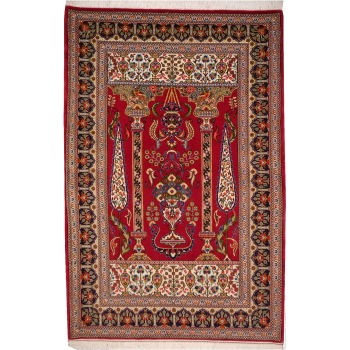 13047 Qum rug Iran / Persia 5.2 x 3.5 ft / 160 x 107 cm