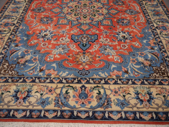 Persian 8x10 Kerman Yazd area wool rug vintage 10.3 x 7.9 ft  13566 Djoharian Collection