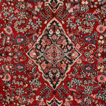12 x 9 ft persian rug sarouk vintage antique red blue 13569
