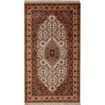 Bidjar Herati rug India 4.7 x 2.4 ft / 144 x 73 cm Hand knotted in India Pile: 100% wool Very dense quality Fair Trade Rug / Label Step 13662