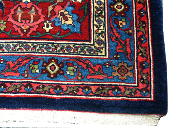 Preview: Antique Bidjar rug Halwai 17 x 10 oversized blue wool hand knotted