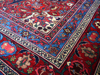 Preview: Antique Bidjar rug Halwai 17 x 10 oversized blue wool hand knotted