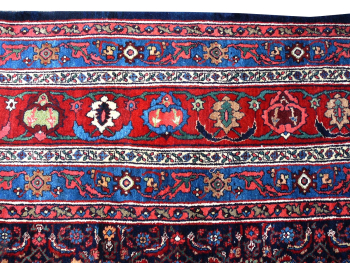 Antique Bidjar rug Halwai 17 x 10 oversized blue wool hand knotted