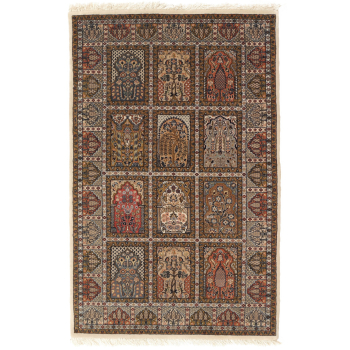 Agra Mughal rug India 6.3 x 4.1 ft / 193 x 126 cm Qum Design