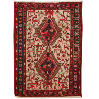 14174 Soumak vintage rug 5.9 x 3.9 ft / 180 x 120 cm