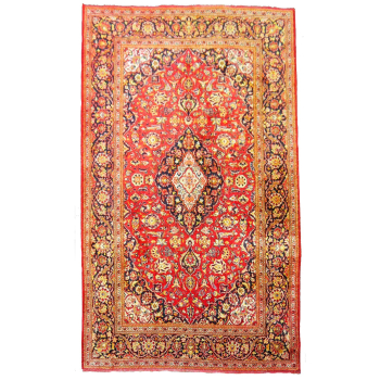 14504 Kashan silk vintage rug 6.9 x 4.5 ft / 210 x 138 cm