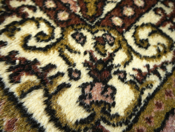 Vintage Beige Hand-Knotted Rug 6.6 x 4.2 ft 15038