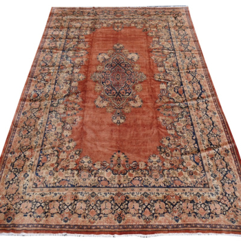 18 x 13 ft Sarouk rug Mahal vintage 540 x 380 cm Brown Rose Beige Blue