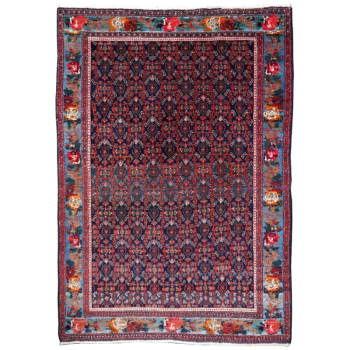 15202 Senneh vintage Gol Farang carpet 6.6 x 4.6 ft