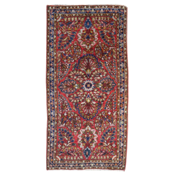 15413 Sarouk antique rug 4 x 2 ft 120 x 60 cm hand knotted