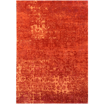 Moderner Designer Teppich Anastasia Design Orange handgeknüpft 300 x 200 abstrakt Wolle Viskose aus Indien