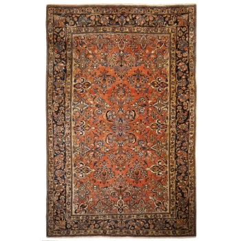 Manchester Keschan Kashan Teppich antik 210 x 129 cm