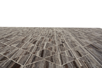Palatial Kilim rug oversize large room size gray brown beige. Hand woven tribal design Kelim rug  Size: 17 x 12 ft plus short fringes on both sides.