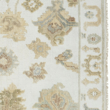 Oushak dining room Rug 8x10 ft hand-knotted white 15647