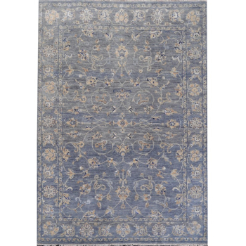 15654 Ziegler Teppich 275 x 185 cm handgeknüpft Grau Blau Beige