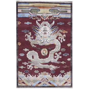 15731-1 Dragon Carpet Imperial Silk China hand-knotted Kansu Style