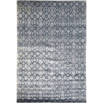 15737 Exclusive Blue Design Rug hand knotted Bamboo Silk 9 x 6 ft