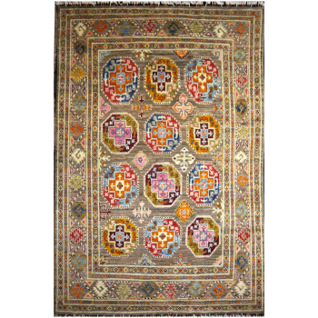 15825 Ersari Rug Afghan Turkmen 9.6 x 4.6 ft wool hand knotted