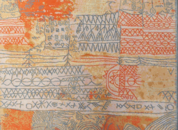 Paul Klee Teppich Florentinische Villenviertel - Designerteppich nach Paul Klee, handgeknüpft
