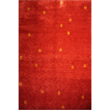 16031 Tibet Teppich Dots Rot 240 x 170 cm handgeknüpft Wolle Bambusseide