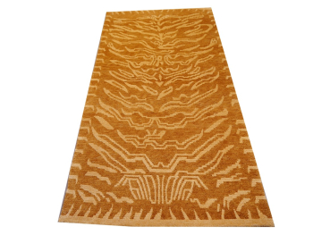 Tibet Teppich Tiger 180 x 90 cm Seide Wolle handgeknüpft 16078