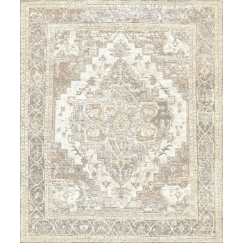 32004 Modern Design Rug Once upon a time I was a Heriz Silk hand-knotted Beige Silver
