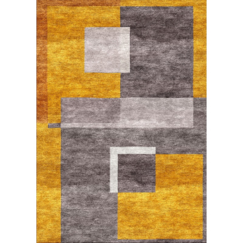 32001 Modern designer rug CUBISM silk gold concrete