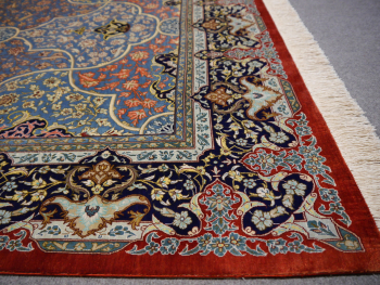 Ghom Seidenteppich 195 x 132 cm Perserteppich 12233