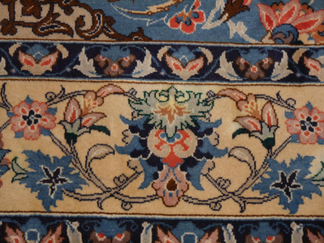 Persian 8x10 Kerman Yazd area wool rug vintage 10.3 x 7.9 ft  13566 Djoharian Collection