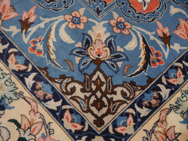Persian 8x10 Kerman Yazd area wool rug vintage 10.3 x 7.9 ft  13566 Djoharian Collection