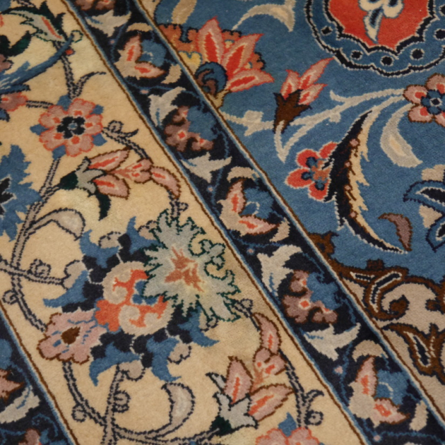 Persian 8x10 Kerman Yazd area wool rug vintage 10.3 x 7.9 ft  13566 Djoharian Collection