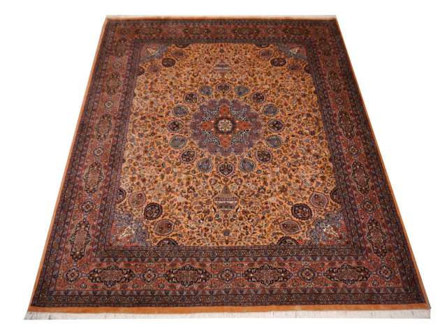 250x300 Orientteppich ca. 300 x 250 cm handgeknüpft für Wohnzimmer, Esszimmer oder Schlafzimmer. Hochwertiger Teppich aus Indien,   Merino Wolle aus Neuseeland. 14379