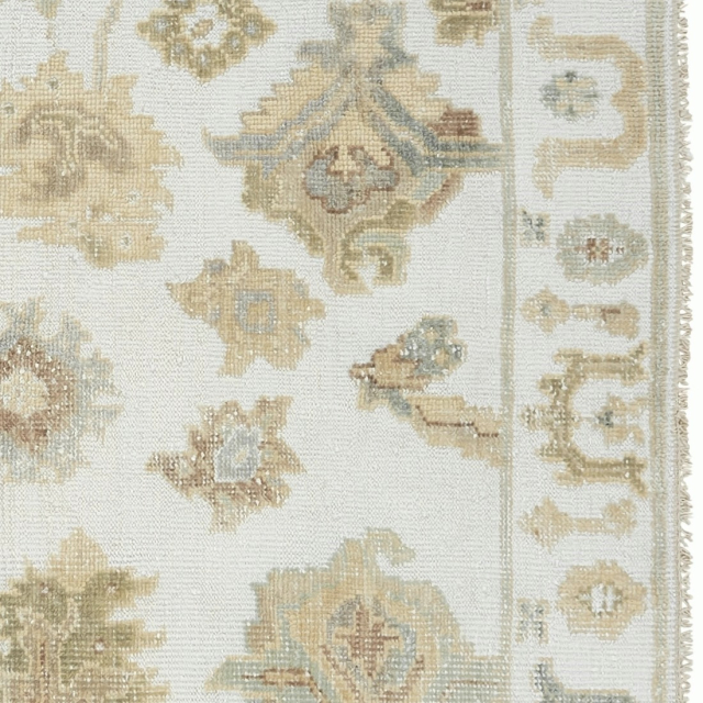 Oushak dining room Rug 8x10 ft hand-knotted white 15647