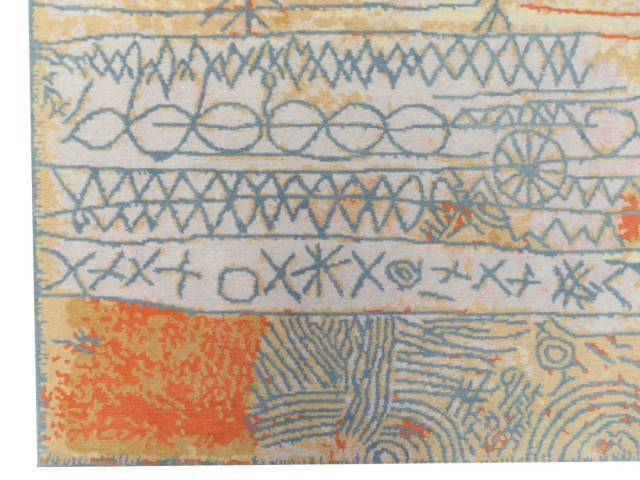 Paul Klee Teppich Florentinische Villenviertel - Designerteppich nach Paul Klee, handgeknüpft
