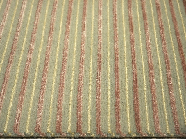 Cut Loop Teppich handgeknüpft Djoharian Design 100 Knoten Wolle Viscose hellgrün