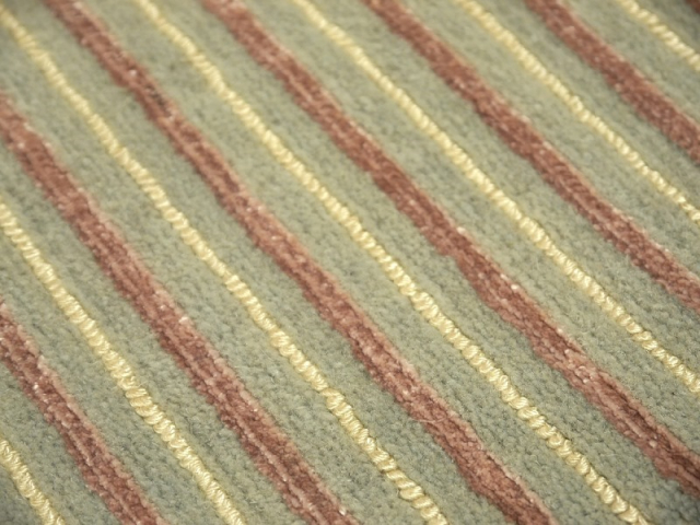 Cut Loop Teppich handgeknüpft Djoharian Design 100 Knoten Wolle Viscose hellgrün