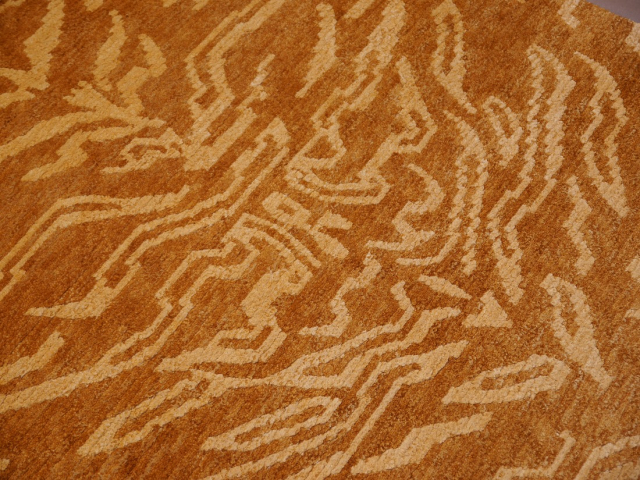 Tibet Teppich Tiger 180 x 90 cm Seide Wolle handgeknüpft 16078
