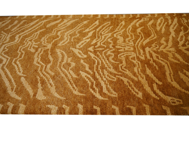 Tibet Teppich Tiger 180 x 90 cm Seide Wolle handgeknüpft 16078