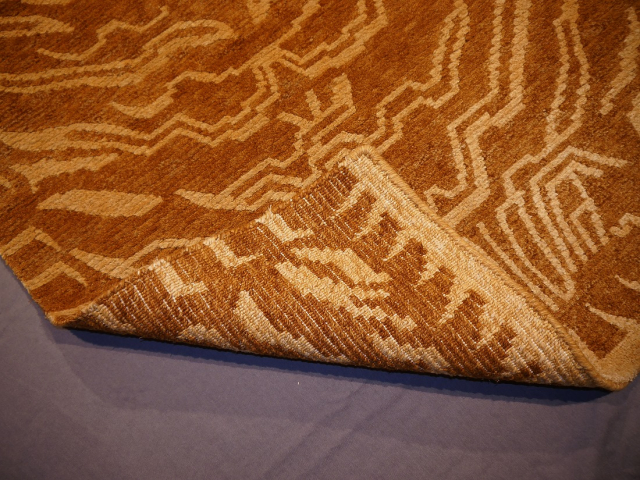 Tibet Teppich Tiger 180 x 90 cm Seide Wolle handgeknüpft 16078