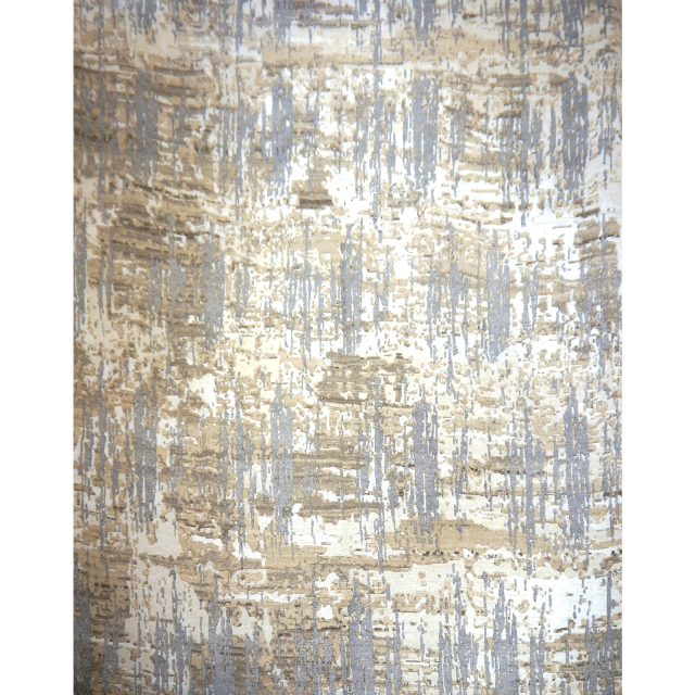 16224 Exklusiver Designer Teppich 300 x 250 cm Wolle Grau Weiß