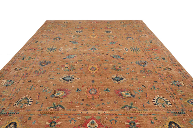 Edler Shahi Ziegler Teppich, handgeknüpft in Afghanistan, 430 x x310, feine Qualität und klassische Eleganz – ideal für Wohnzimmer, Esszimmer und Schlafzimmer.