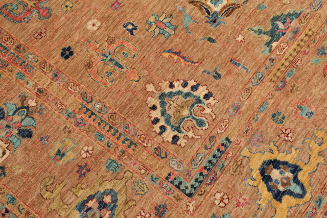 Edler Shahi Ziegler Teppich, handgeknüpft in Afghanistan, 430 x x310, feine Qualität und klassische Eleganz – ideal für Wohnzimmer, Esszimmer und Schlafzimmer.